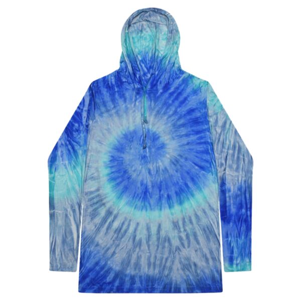 Unisex Tie-Dyed Hooded Long Sleeve T-Shirt Thumbnail