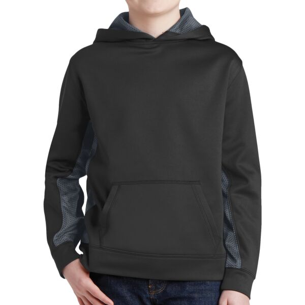 Youth Sport Wick ® CamoHex Fleece Colorblock Hooded Pullover Thumbnail