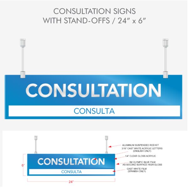 Drop Off Signs With Stand-Offs/24"x 6" Thumbnail