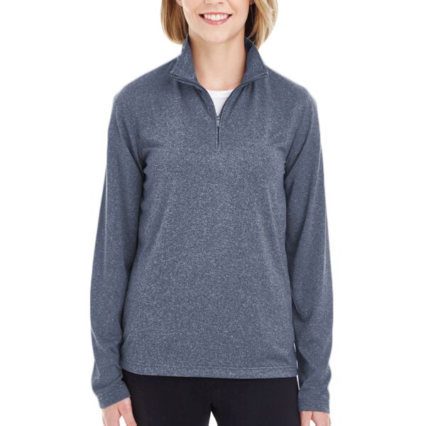 Ladies' Cool & Dry Heathered Performance Quarter-Zip Thumbnail