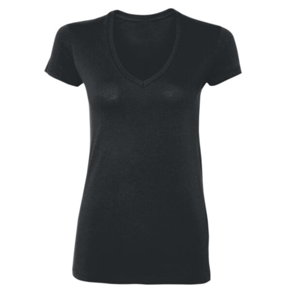 G64VL Ladies’  4.5 oz. SoftStyle Junior Fit V-Neck T-Shirt Thumbnail